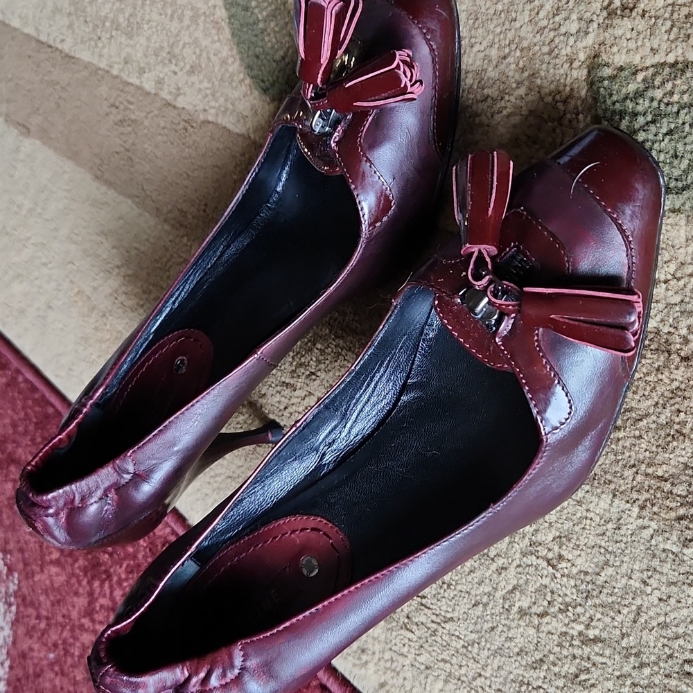 Celine Burgundy Women's Heels - Picture 4 of 10